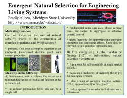 Emergent Natural Selection for Engineering Living Systems