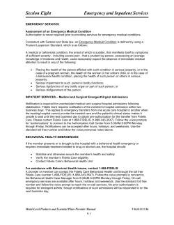 Section Eight Emergency and Inpatient Services