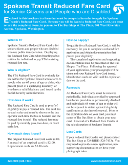 Spokane Transit Reduced Fare Card