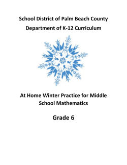 Grade 6 - The School District of Palm Beach County