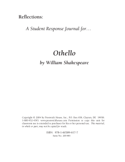 Othello - Response Journal Sample PDF