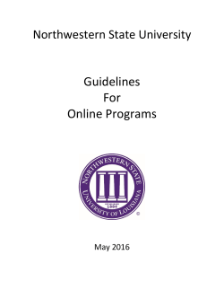 Guidelines For Online Programs - Northwestern State University