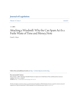 Attacking a Windmill: Why the Can Spam Act Is a Futile Waste of