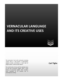 creative uses of vernacular language
