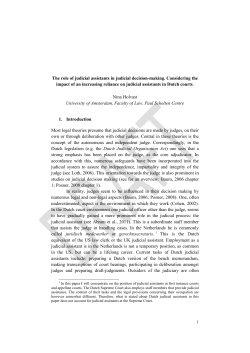 The role of judicial assistants in judicial decision