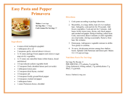 Easy Pasta and Pepper Primavera