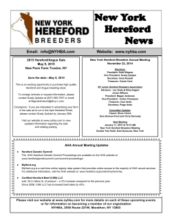 New York Hereford News - New York Hereford Breeders Association