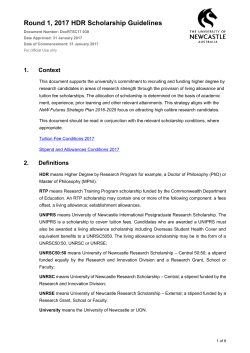 Round 1, 2017 HDR Scholarship Guidelines
