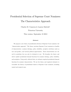 Presidential Selection of Supreme Court Nominees