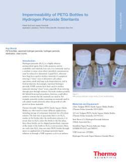 Impermeability of PETG Bottles to Hydrogen Peroxide Sterilants