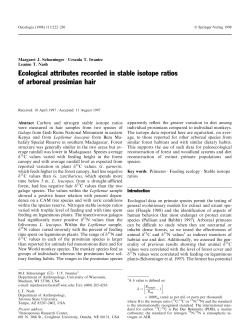 Ecological attributes recorded in stable isotope ratios