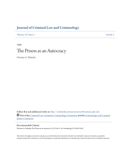 The Prison as an Autocracy - Northwestern University School of Law