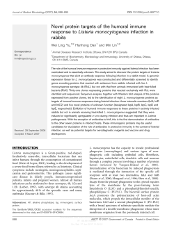 Novel protein targets of the humoral immune response to Listeria