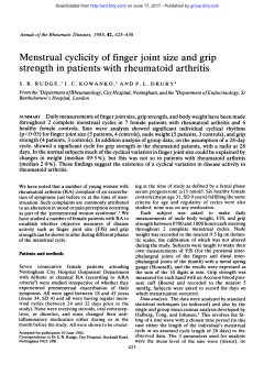 Menstrual cyclicity of finger joint size and grip strength in patients