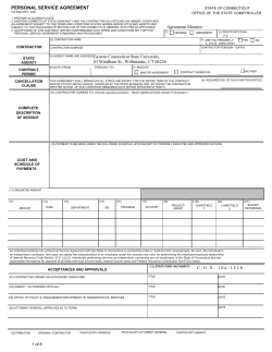 PSA Form - Eastern Connecticut State University