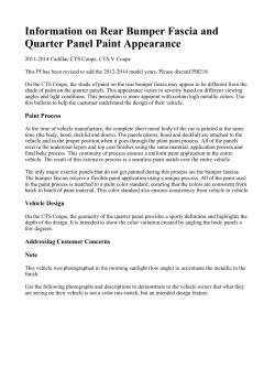 Information on Rear Bumper Fascia and Quarter Panel