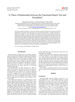 Is There A Relationship Between the Functional Reach Test and