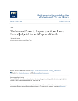The Inherent Power to Impose Sanctions: How a Federal Judge is