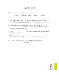 cogent &ndash; MSS 1 - Neuhaus Academy