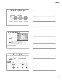 Chemical Properties of Atoms Covalent Bonds