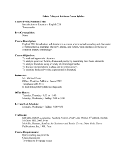 Introduction to Literature - Dakota College at Bottineau