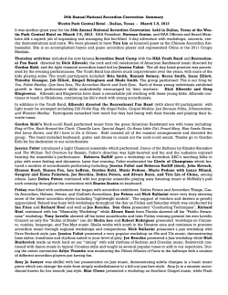 26th Annual National Accordion Convention Summary Westin Park