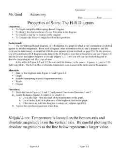 Properties of Stars: The H-R Diagram
