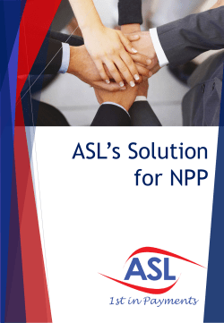 ASL`s Solution for NPP - Australian Settlements Limited