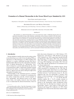 Formation of a Diurnal Thermocline in the Ocean Mixed Layer