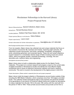 Pforzheimer Fellowships in the Harvard Library Project Proposal Form