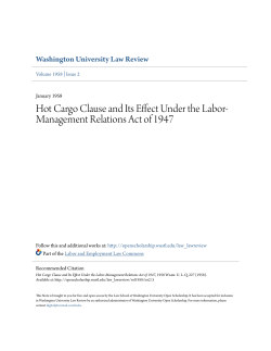 Hot Cargo Clause and Its Effect Under the Labor