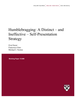 Humblebragging: A Distinct &ndash; and Ineffective &ndash; Self