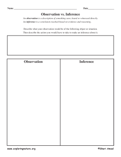 Observation vs. Inference