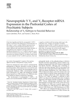 Neuropeptide Y Y1 and Y2 Receptor mRNA Expression in