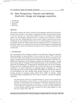 Diachronic change and language acquisition