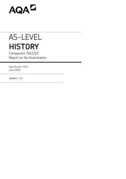 AS History Examiner report Paper 1D June 2016