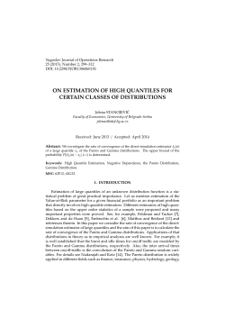 on estimation of high quantiles for certain classes of distributions