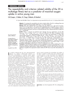 The repeatability and criterion related validity of the 20 m multistage