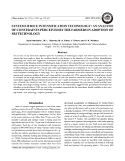 system of rice intensification technology : an analysis of constraints