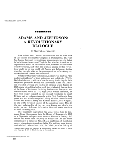 ADAMS AND JEFFERSON: REVOLUTIONARY DIALOGUE