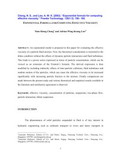 Exponential formula for computing effective viscosity.