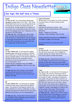 Autumn Term 1 &ndash; &ldquo;Titanic&rdquo;