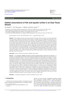 Habitat associations of fish and aquatic turtles in an East Texas Stream