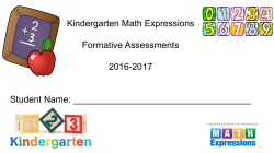 Kindergarten Math Expressions Formative Assessments 2016