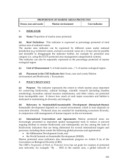 PROPORTION OF MARINE AREAS PROTECTED Ocean, seas and