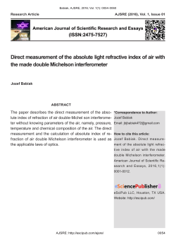 Direct measurement of the absolute light refractive index of air with