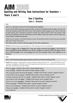 Spelling and Writing