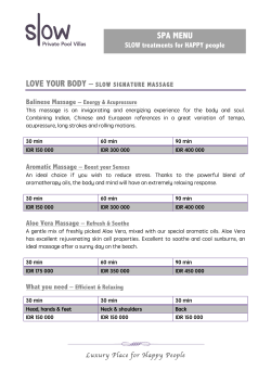 SPA MENU