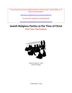 Jewish Religious Parties at the Time of Christ