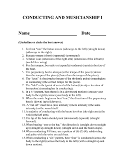 CONDUCTING AND MUSICIANSHIP I